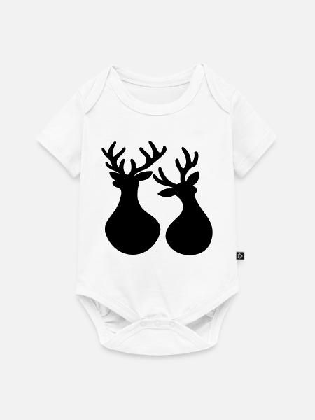 Weihnachten Rentiere minimalistisch - Baby Premium Kurzarmbody - Weiß