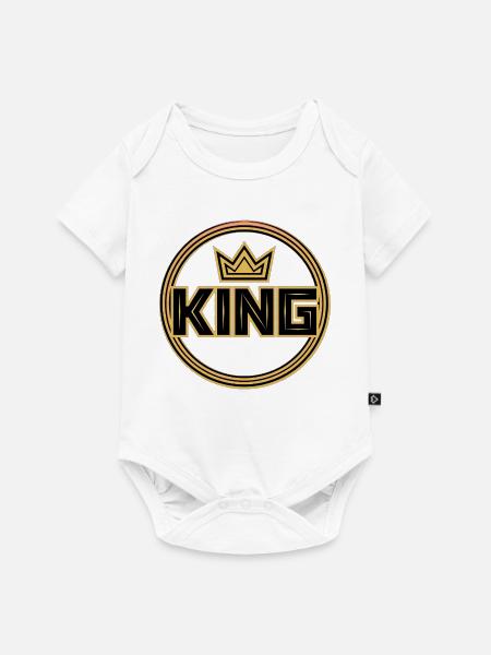 Goldenes Königskronenabzeichen - Baby Premium Kurzarmbody - Weiß