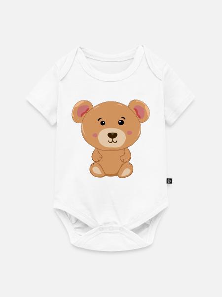 Uroczy Miś - Baby Premium Kurzarmbody - Weiß