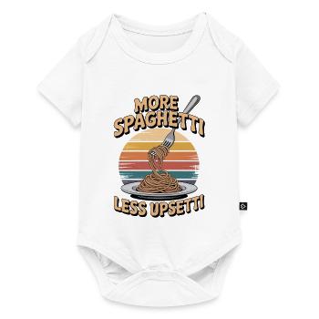 Mehr Spaghetti Weniger Upsetti Süße lustige Pasta - Baby Premium Kurzarmbody - Weiß - Vorne