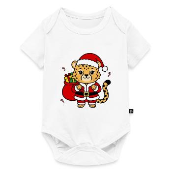 Süße Kawaii-Weihnachts-Gepard-Feiertags-Großkatze - Baby Premium Kurzarmbody - Weiß - Vorne