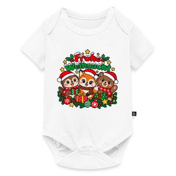 Weihnachts Waldtiere - Baby Premium Kurzarmbody - Weiß - Vorne