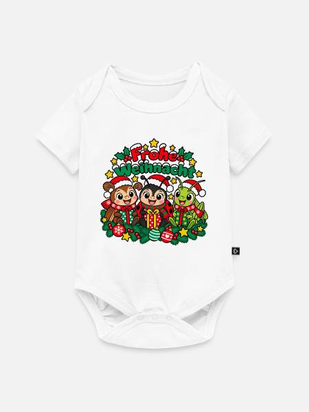 Weihnachts Insekten - Baby Premium Kurzarmbody - Weiß