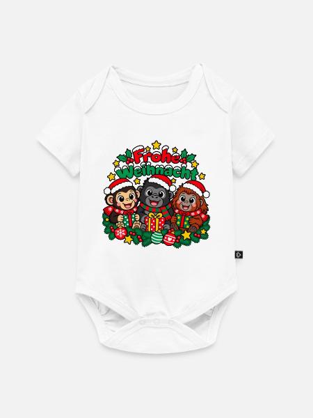 Weihnachts Affen - Baby Premium Kurzarmbody - Weiß