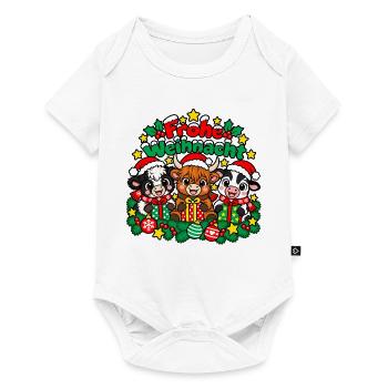 Weihnachts Kühe - Baby Premium Kurzarmbody - Weiß - Vorne