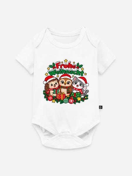 Weihnachts Tiere - Baby Premium Kurzarmbody - Weiß