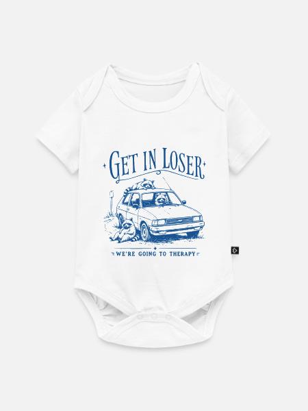 Waschbär Get In Loser - Baby Premium Kurzarmbody - Weiß