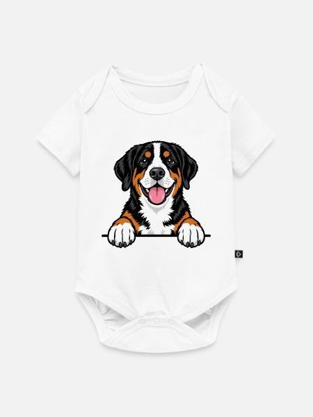 Grosser Schweizer Sennenhund - Baby Premium Kurzarmbody - Weiß