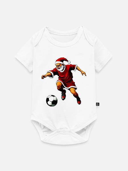 Fussballer Weihnachten - Baby Premium Kurzarmbody - Weiß