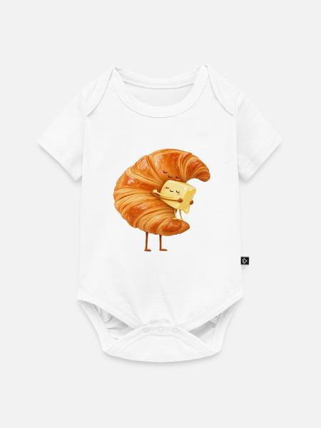 KuschelCroissant Butterfreund - Baby Premium Kurzarmbody - Weiß
