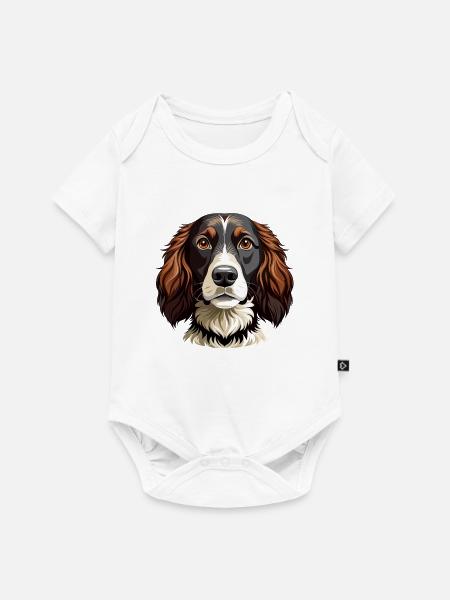 Springer-Spaniel-Hundekopf - Baby Premium Kurzarmbody - Weiß