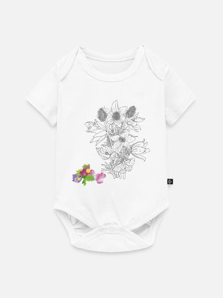 Blumenstrauß - Baby Premium Kurzarmbody - Weiß