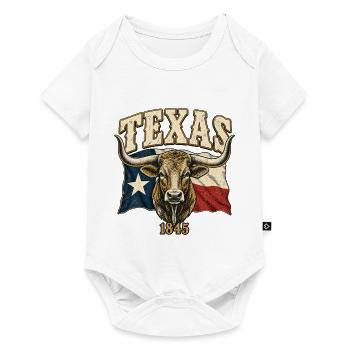 Texas Longhorn Flag Emblem 1845 - Baby Premium Kurzarmbody - Weiß - Vorne