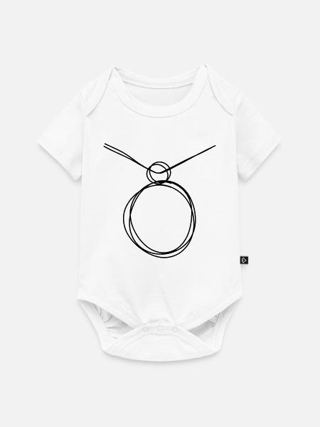 Medaillon handgezeichnet - Baby Premium Kurzarmbody - Weiß