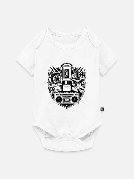 Retro Technik - Baby Premium Kurzarmbody - Weiß