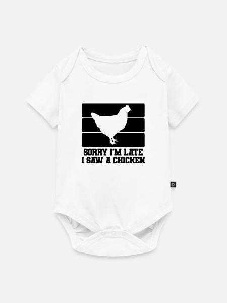 Huhn Spruch Humor - Baby Premium Kurzarmbody - Weiß