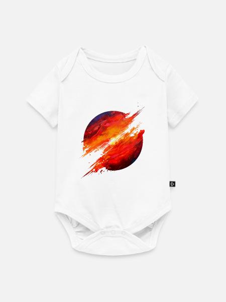 Crimson Ember Burst - Baby Premium Kurzarmbody - Weiß