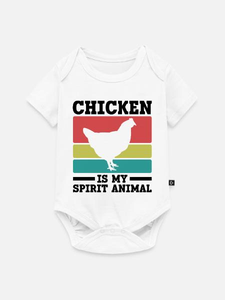 Huhn Seelentier Retro - Baby Premium Kurzarmbody - Weiß