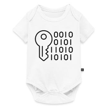 Digital-Schlüssel-Verschlüsselungslinien-Symbol - Baby Premium Kurzarmbody - Weiß - Vorne