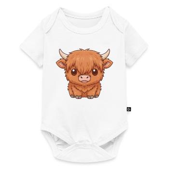 Schottisches Hochlandrind   - Baby Premium Kurzarmbody - Weiß - Vorne
