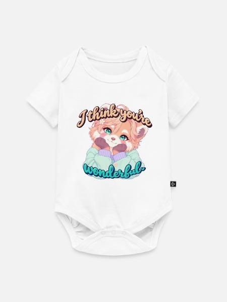 Roter Panda mit Herz - Baby Premium Kurzarmbody - Weiß