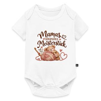 Mamas kleinstes Meisterstück – Baby Geschenk - Baby Premium Kurzarmbody - Weiß - Vorne