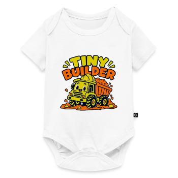 Tiny Builder – Lustiger Baustellen LKW für Kinder - Baby Premium Kurzarmbody - Weiß - Vorne