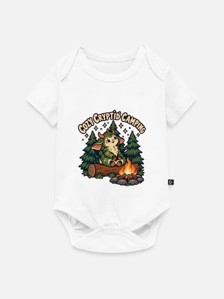 Cozy Cryptid Camping - Baby Premium Kurzarmbody - Weiß