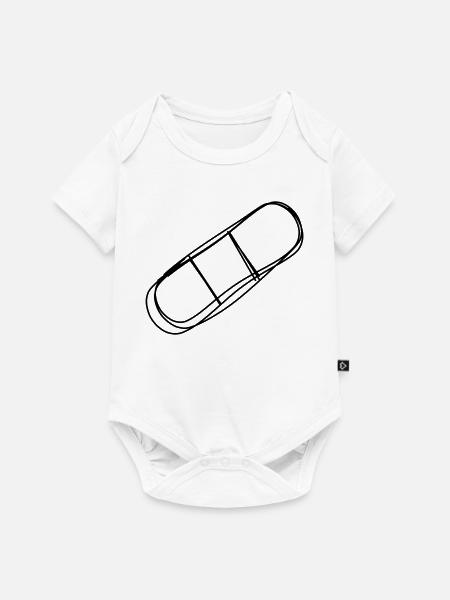 Pflaster handgezeichnet - Baby Premium Kurzarmbody - Weiß