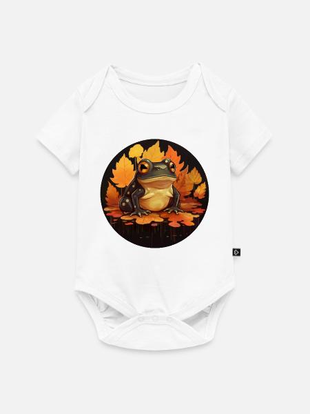 Herbstfrosch bei Sunset, Dunkle Stimmung - Baby Premium Kurzarmbody - Weiß