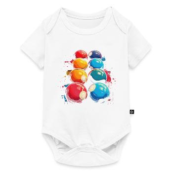 Lustiges Billard - Baby Premium Kurzarmbody - Weiß - Vorne