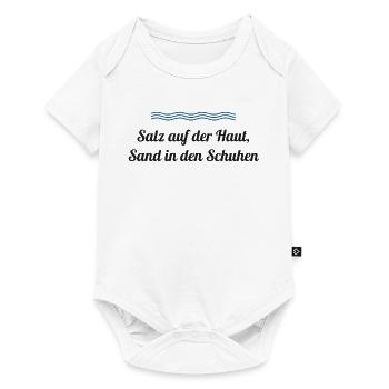 Salz auf der Haut, Sand in den Schuhen – Nordsee - Baby Premium Kurzarmbody - Weiß - Vorne