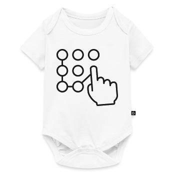 Touchscreen-Muster-Lockline-Symbol - Baby Premium Kurzarmbody - Weiß - Vorne