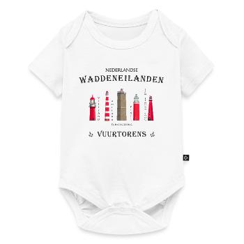 Leuchttürme Texel, Ameland, Terschelling, Vlieland - Baby Premium Kurzarmbody - Weiß - Vorne