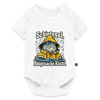Norddeutsch Fischkopp Küstenliebe Schietegal - Baby Premium Kurzarmbody - Weiß - Vorne