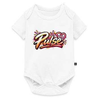 Pulse Graffiti Herz Neonschrift - Baby Premium Kurzarmbody - Weiß - Vorne