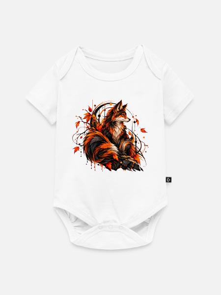 Der majestätische Herbstfuchs - Baby Premium Kurzarmbody - Weiß