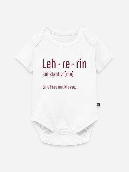 Lehrerin Substantiv Definition Schule Geschenk - Baby Premium Kurzarmbody - Weiß