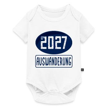 Auswanderung 2027 - Baby Premium Kurzarmbody - Weiß - Vorne