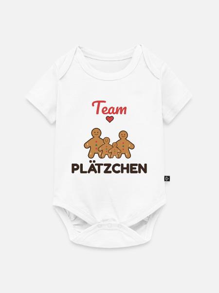 Team Plätzchen – Familien Weihnachtsoutfit - Baby Premium Kurzarmbody - Weiß