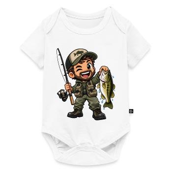 Angler Kawaii Style – Süßes Angelmotiv - Baby Premium Kurzarmbody - Weiß - Vorne
