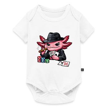 Axolotl beim Pokern – Süßer Pokerfan - Baby Premium Kurzarmbody - Weiß - Vorne