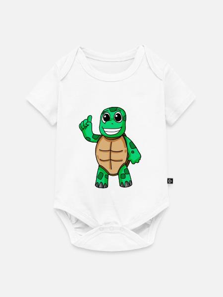 Schildkröte Motiv - Baby Premium Kurzarmbody - Weiß