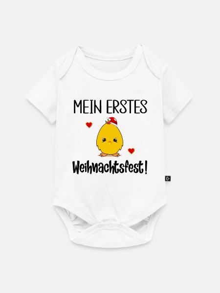 Mein erstes Weihnachtsfest Küken - Baby Premium Kurzarmbody - Weiß