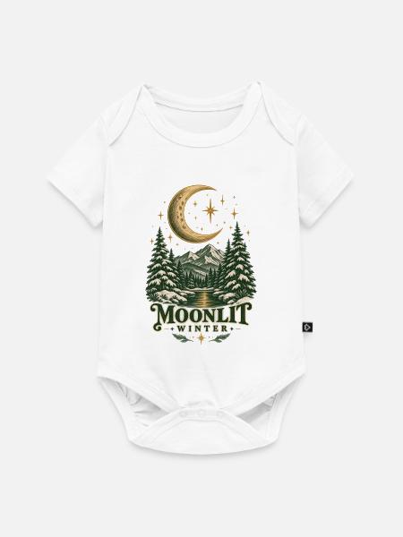 Mondbeschienener Winterwappen - Baby Premium Kurzarmbody - Weiß