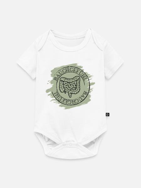 Bauchgefühl - Baby Premium Kurzarmbody - Weiß