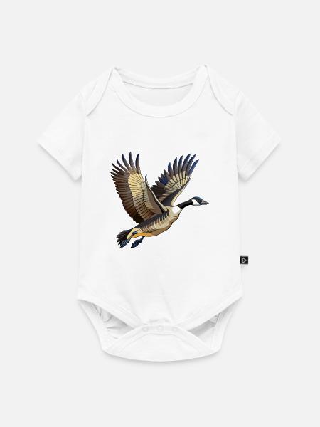 Fliegende Kanadische Gans - Baby Premium Kurzarmbody - Weiß