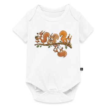 Lustige Eichhörnchen Eichel Wald Tierhumor - Baby Premium Kurzarmbody - Weiß - Vorne