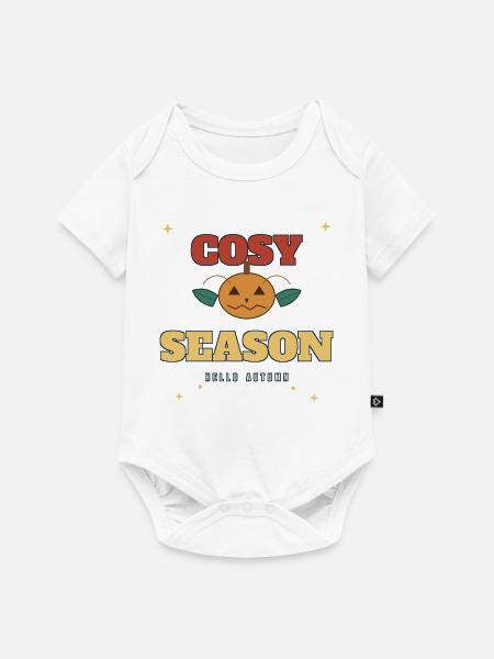 Gemütlicher Kürbis Hallo Herbst - Baby Premium Kurzarmbody - Weiß