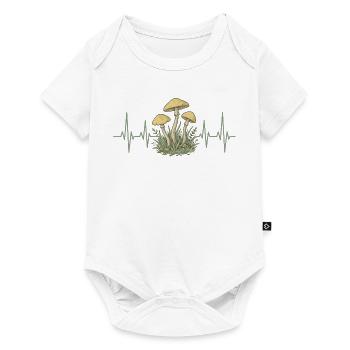 Pilze Herzschlag Pilzesammeln Wald T-Shirt - Baby Premium Kurzarmbody - Weiß - Vorne